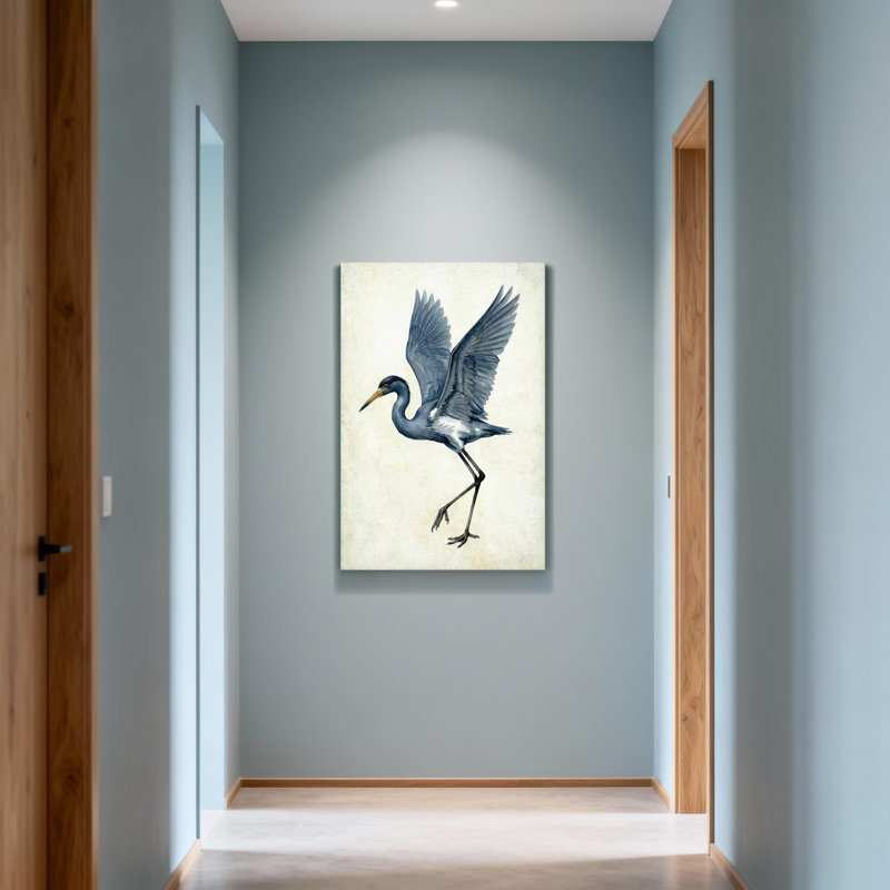 Animals Blue Heron In Flight Art Print, 18" H x 12" W