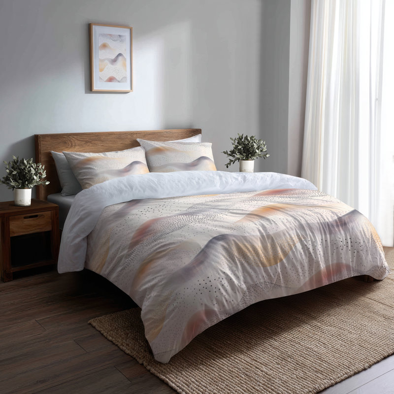 Ensemble de literie 3 pièces Modern - Ensemble de housse de couette et coussin décoratif orange