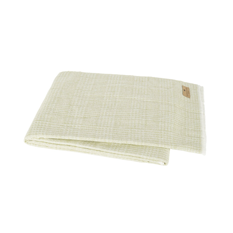 Sutton Plaid Throw,  White Sage Houndstooth