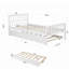 Lit simple avec couchette Bertille, cadre de lit plateforme avec tête et pied de lit, sans sommier tapissier, gris-907602598