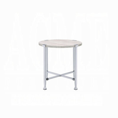 Table d'appoint contemporaine avec plateau en bois et finition en chêne blanc