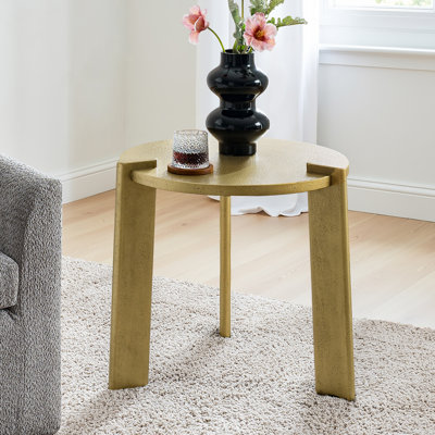 Isabel Modern End Table With Faux Brass Finish Tripod Base