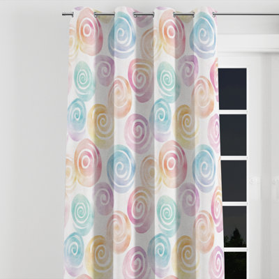 Rideaux Kids Abstract - rideau à œillets Motion Pastel Spirals - 1 panneau