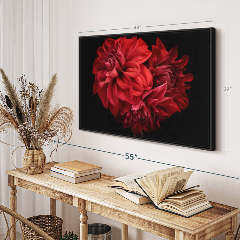 Impression sur toile Blooming Red Dahlia, H 29 po x l 43 po