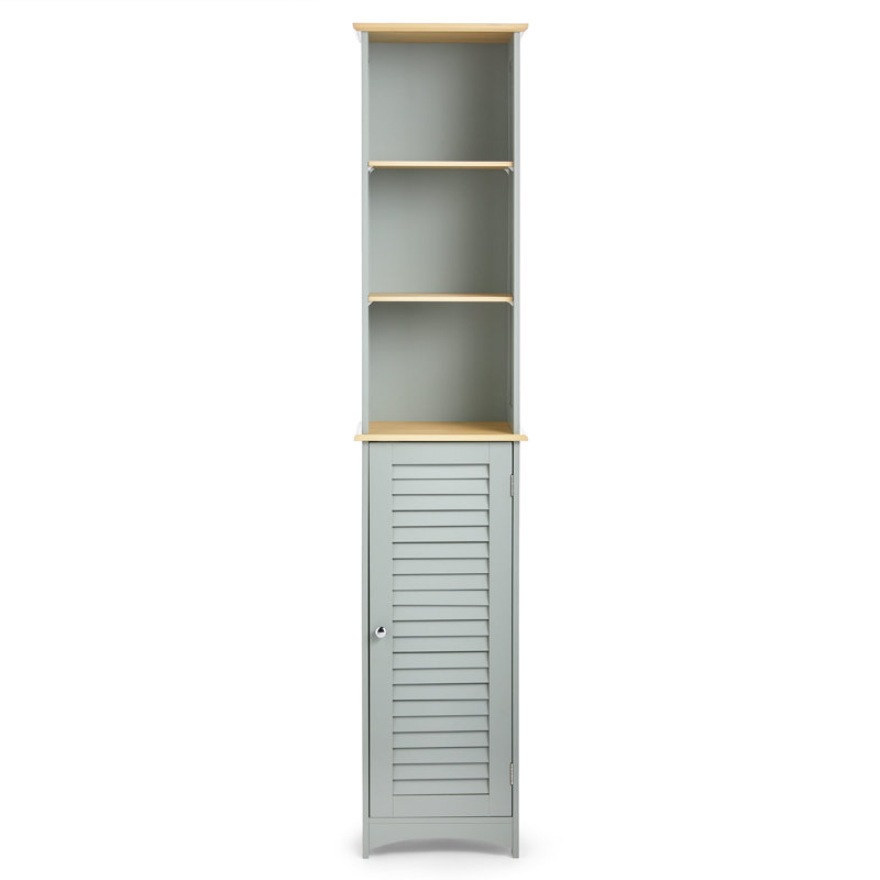  Grey Freestanding Tall Bathroom Cabinet