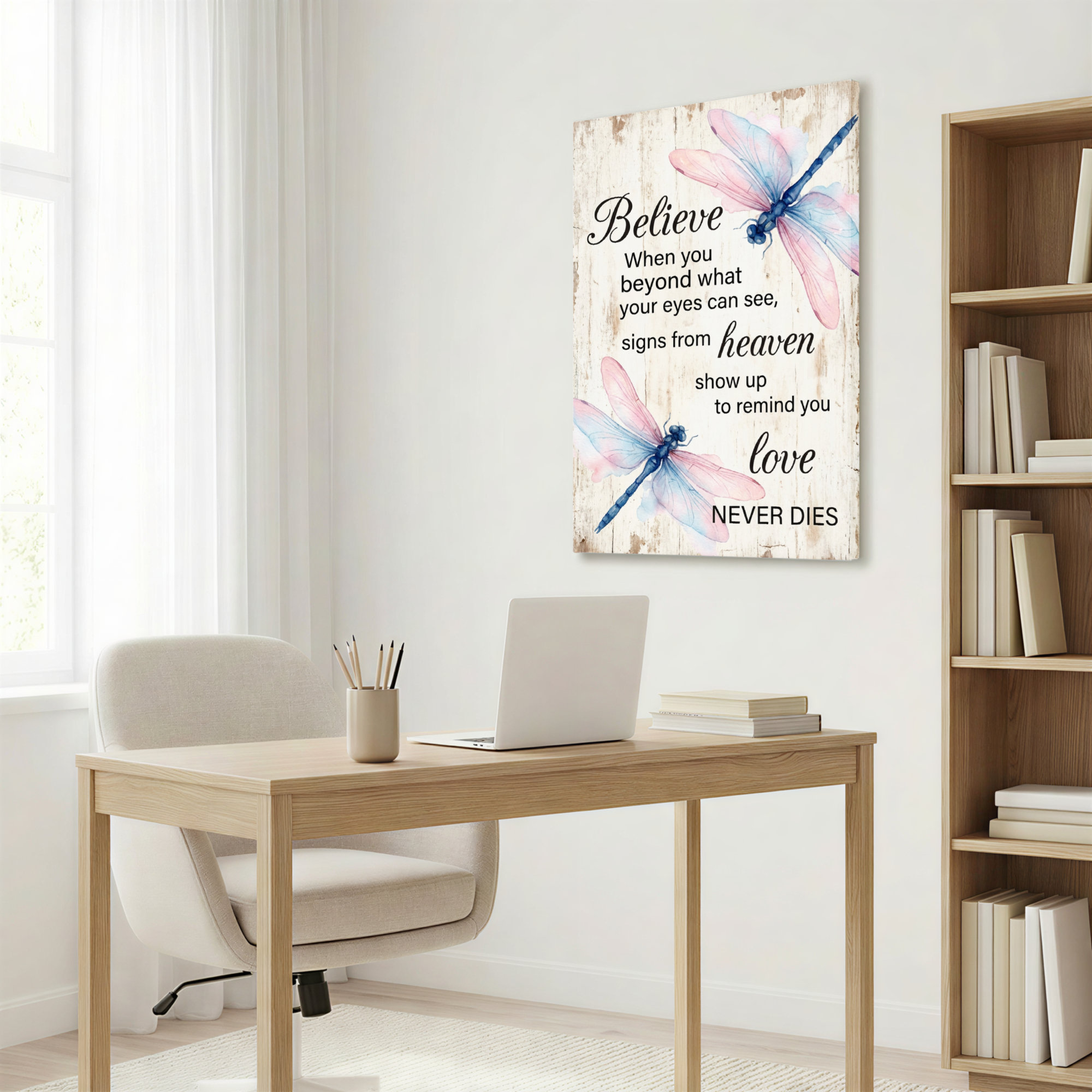 Winston Porter Dragonfly Watercolor Canvas Wrapped Wall Art Believers ...
