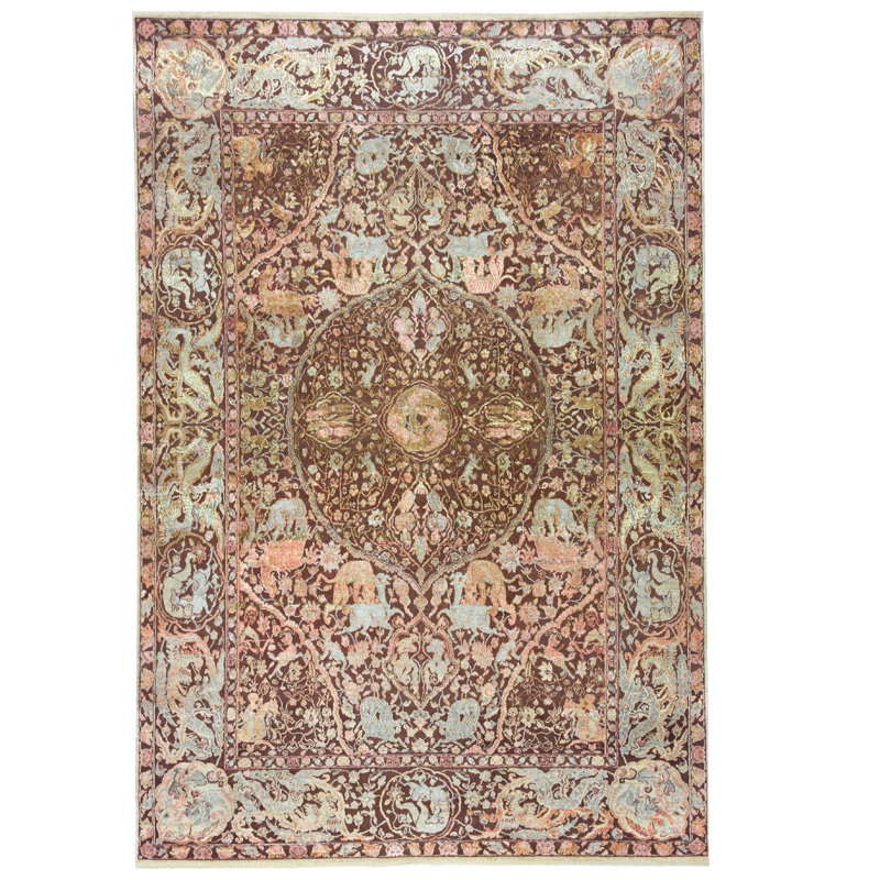 Brown Alchemy Transitional Wool Silk Blend Rug - 6'4" x 9'3"