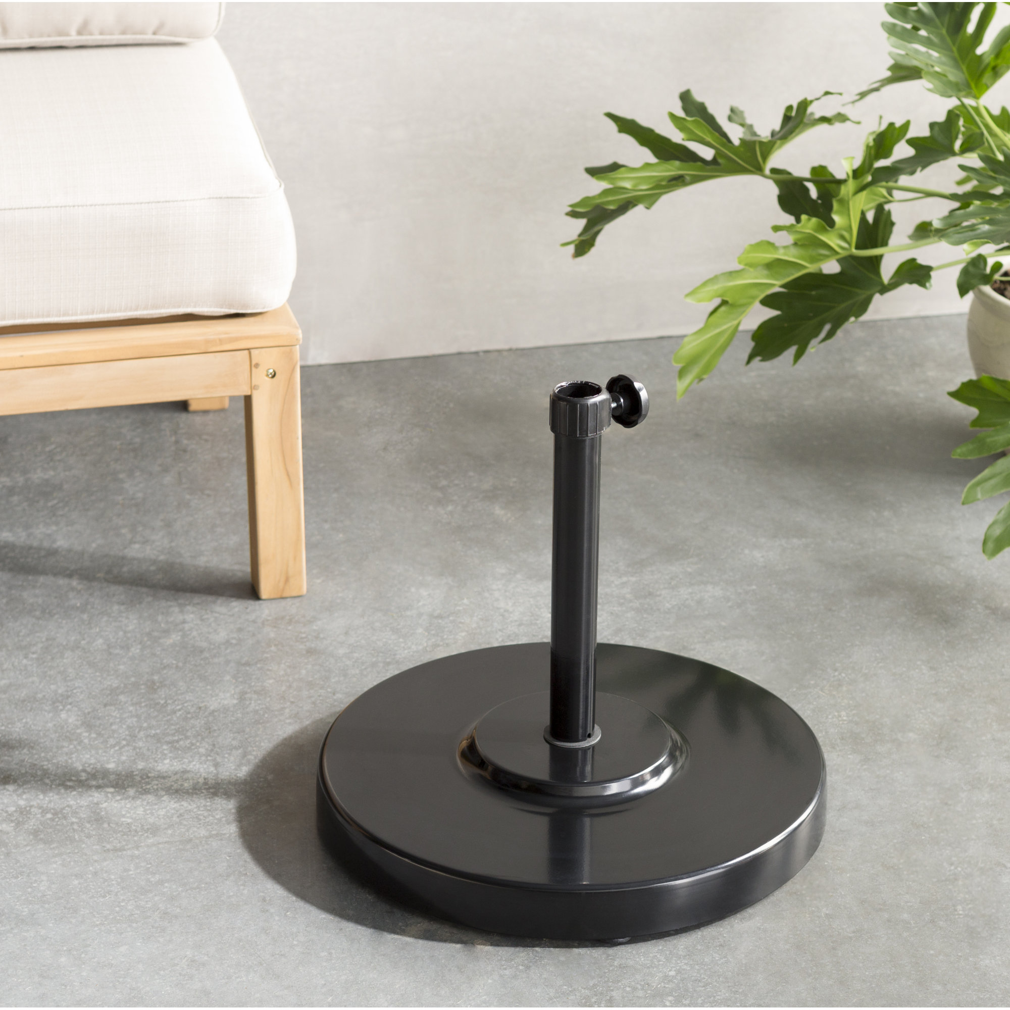 Harmonee Metal Free Standing Umbrella Base, Black