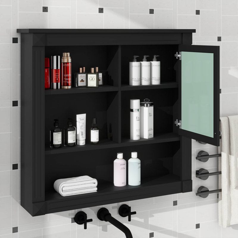 Armoire de toilette murale 32 po, 4 tablettes réglables pour le rangement au-dessus de la toilette et l'organisation des médicaments