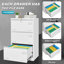 Lateral File Cabinet, Filing Cabinet with 3 Drawers, White Filing Cabinets with Lock, Office Cabinet
