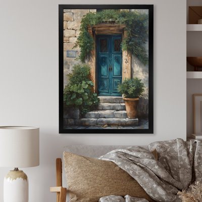 Impression sur toile de la porte d'entrée nature II de Robrick, bleu et beige