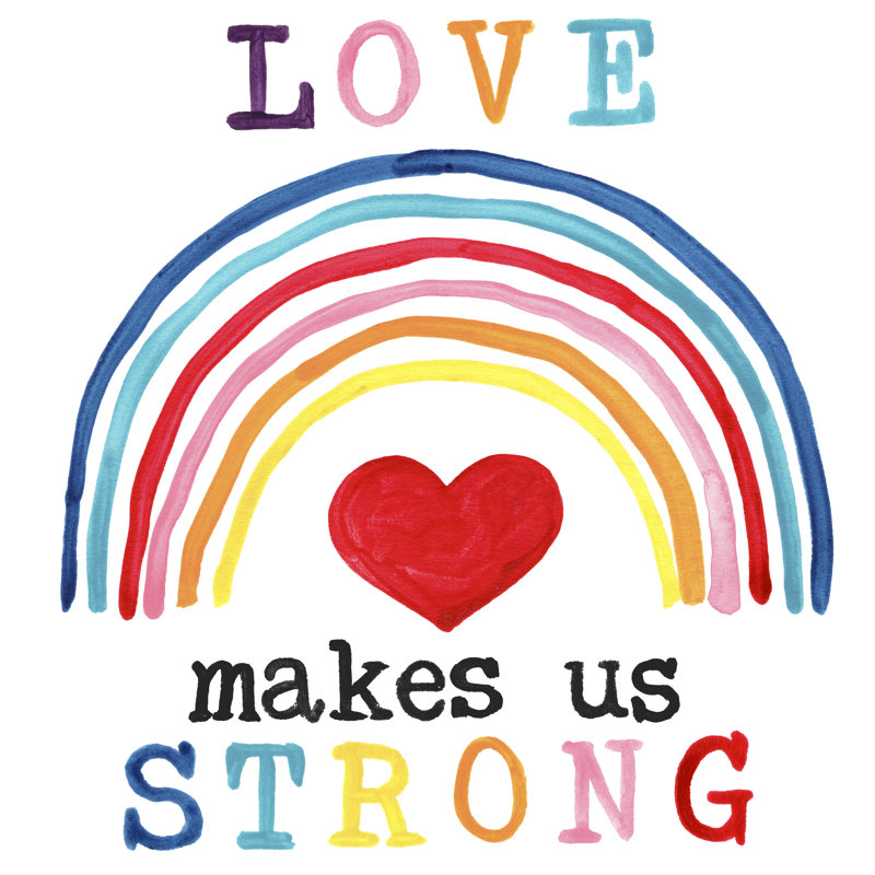 Rainbow Hope IV - Wrapped Canvas Painting, 51cm H x 51cm W
