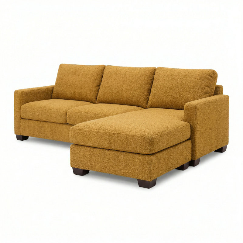 Canapé modulaire Modena - fabriqué aux États-Unis, livraison en 5 jours, options de tissus sur mesure, canapé modulaire en gros en L - thé Hepburn Chai jaune - tissu