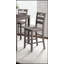 Ensemble de table de salle à manger 5 pièces à finition grise avec table à hauteur de comptoir et chaises à dossier à lattes, parfait pour les espaces modernes et traditionnels.-1562437287