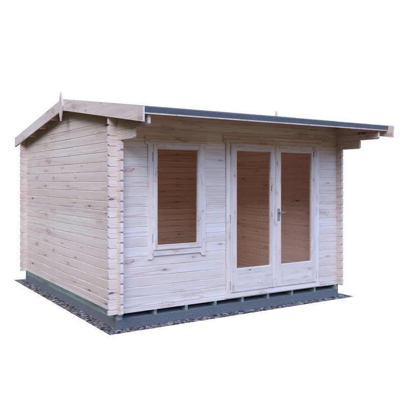 Marlborough 12 ft x 12 ft 28 mm Log Cabin Installed Including Base