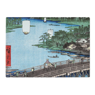 Tempered Glass Senju Great Bridge by Utagawa Hiroshige Chopping Board