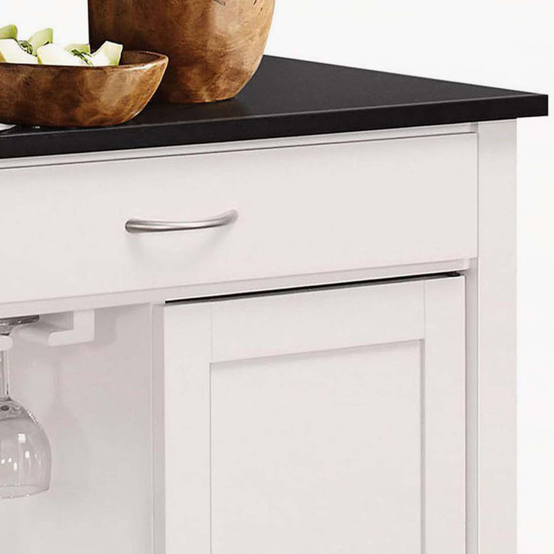 Chariot de cuisine noir et blanc avec 1 armoire