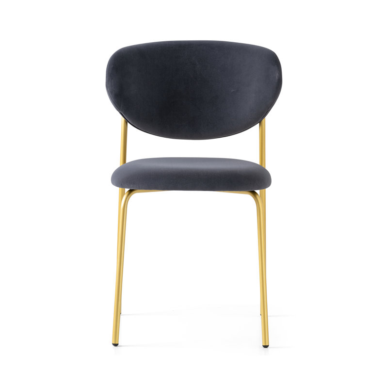 Cozy Upholstered Chair with Metal Frame, Painted Brass, Taupe