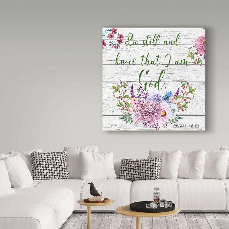 Large Floral Typography Canvas Art with Bible Verse