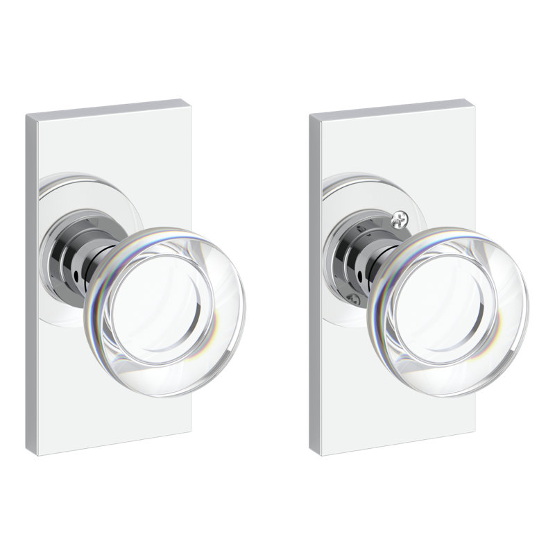 Crystal Knob 2.1875 Diameter Round, Polished Chrome