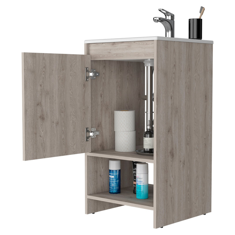 Meuble-lavabo pour salle de bain, salle de bain, Gris clair