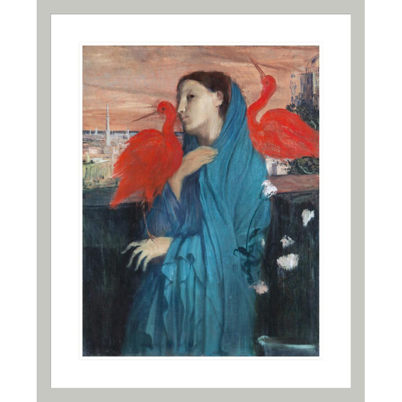 «Young Woman with ibis» par Edgar Degas, impression giclée encadrée, H 28,82 po x l 23,5 po