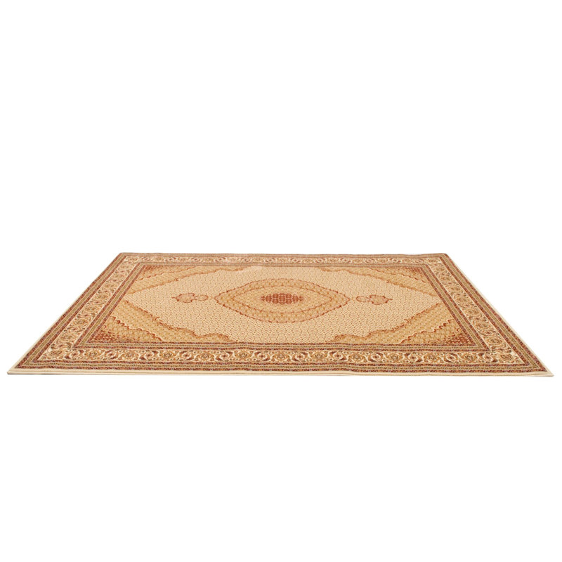 Cream Oriental Power Loom Stain Resistant Area Rug, Runner 2' x 15'