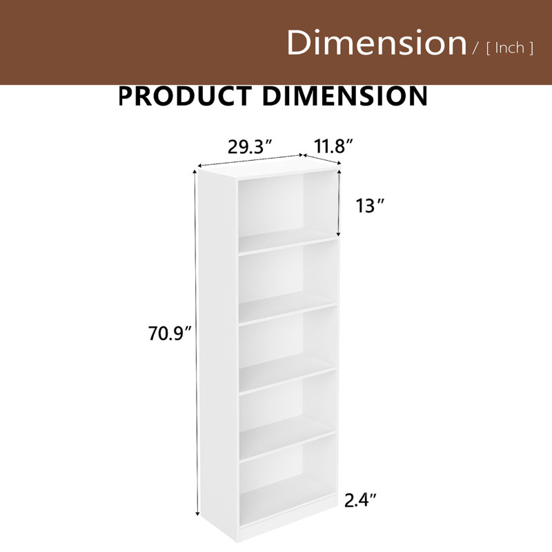 Armoire de rangement à 5 niveaux, Blanc