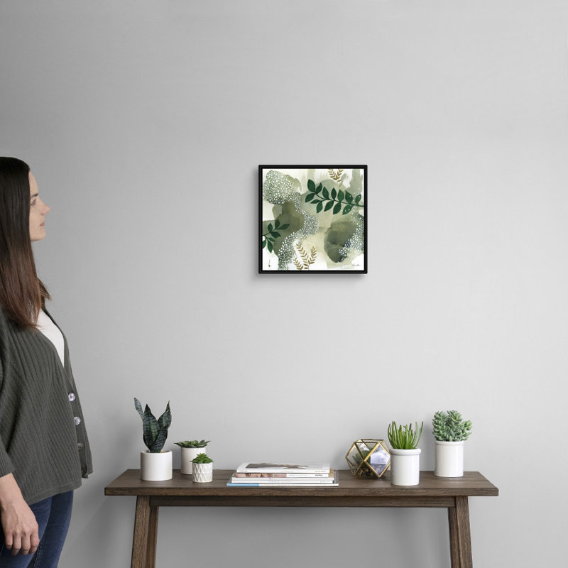 Art mural sur toile Woodland Walk IV, Toile encadrée noire, H 14 po x l 14 po