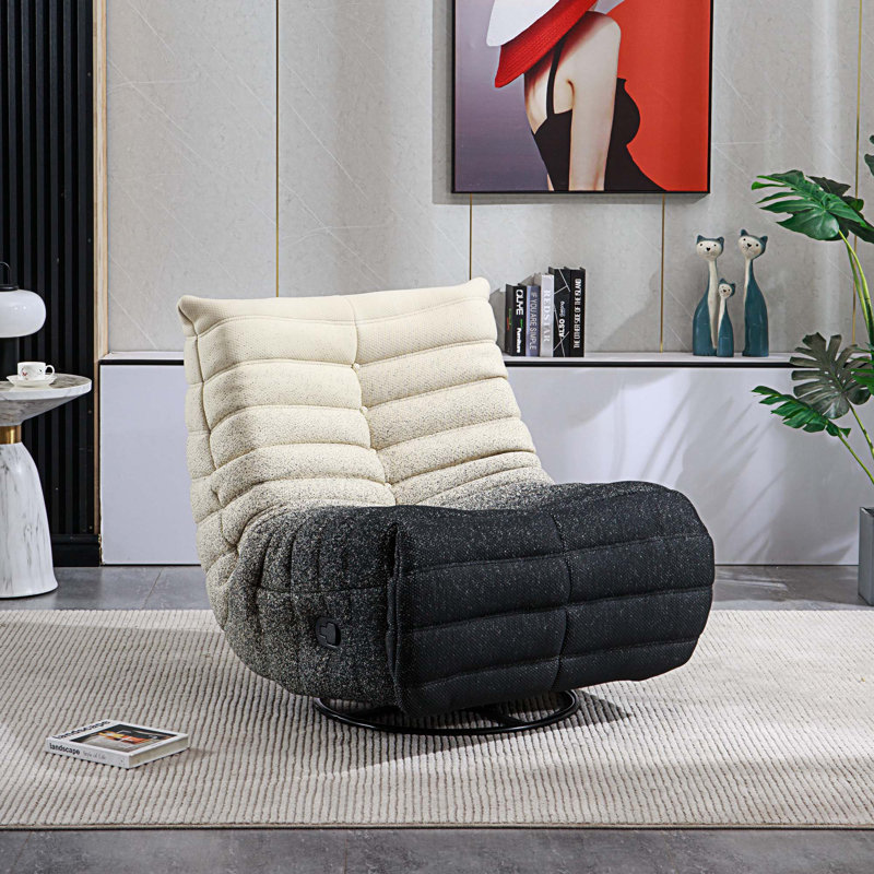 Chaise berçante Priti Soild, Blanc / velours noir
