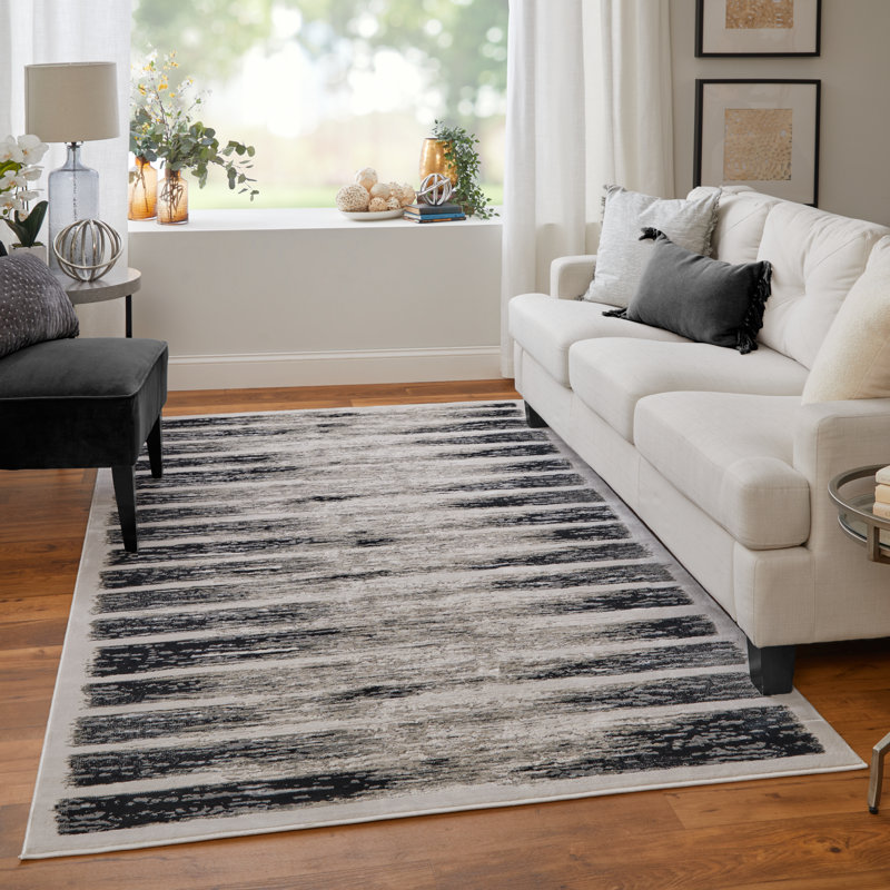Jewel Modern Abstract Gray Area Rug, Rectangle 5' x 8'