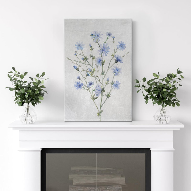 «Vibrant Wildflower Watercolor Blue Blueflower Wildflower Nature Modern Art Botanical Floral», H 24 po x l 16 po x P 1,5 po