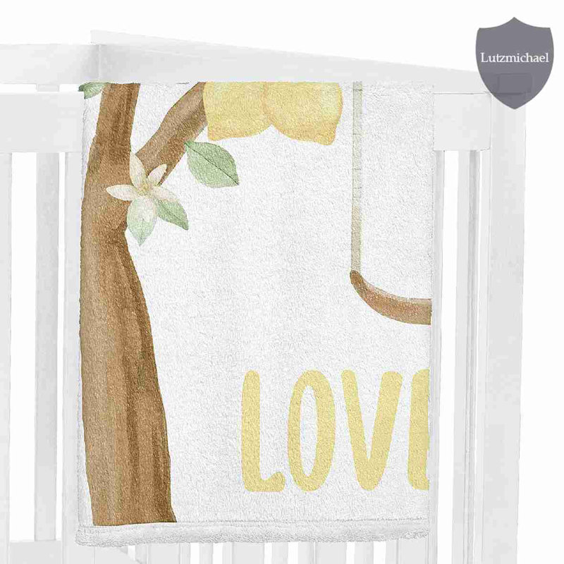 Couverture pour bébé en molleton à motif floral Lemon