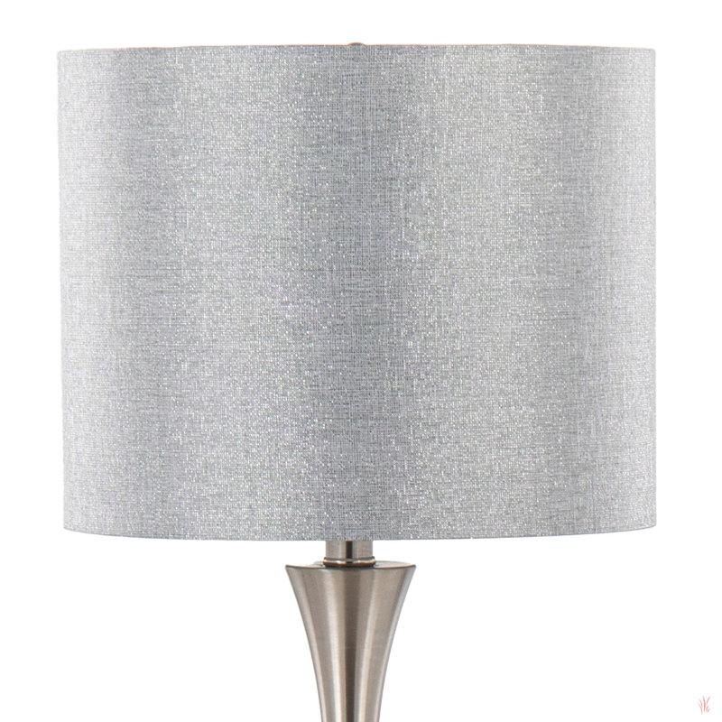 Lenuxe 24" Contemporary Metal Table Lamp In Brushed Nickel With Silver Metallic Threading From Grandview Gallery - Set Of 2