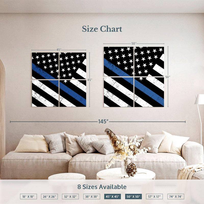 Drapeau de soutien de la police de Borges, États-Unis, H 50 po x l 50 po
