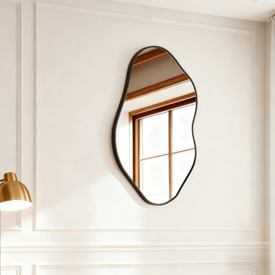 Inrregular Wall Mirror - Wall Mirrors Decorative Asymmetrical Mirror Tempered Glass Aviation Aluminum Alloy Frame For Bathroom, Bedroom, Living Room, Cloakroom, Entryway