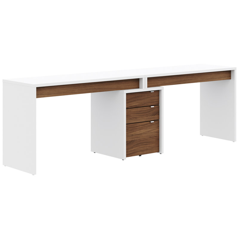 Ensemble de bureau d'écriture Second Avenue, Blanc / brun