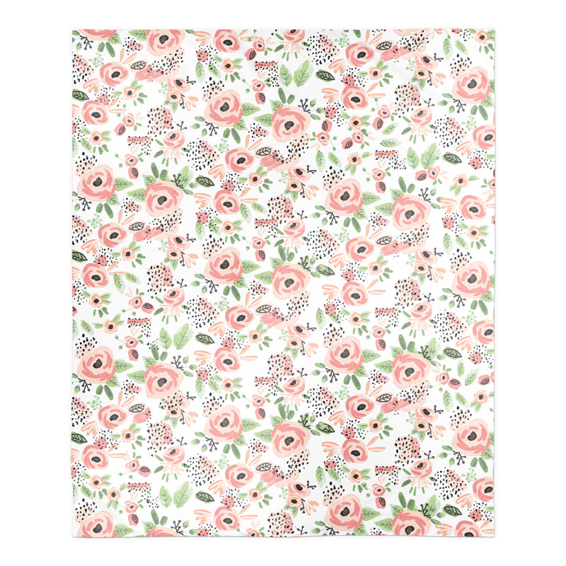  Jeté polaire fleurs
