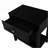 Dylan 23” Black Wooden Nightstand with Glass Top &amp; Drawer-1427848000