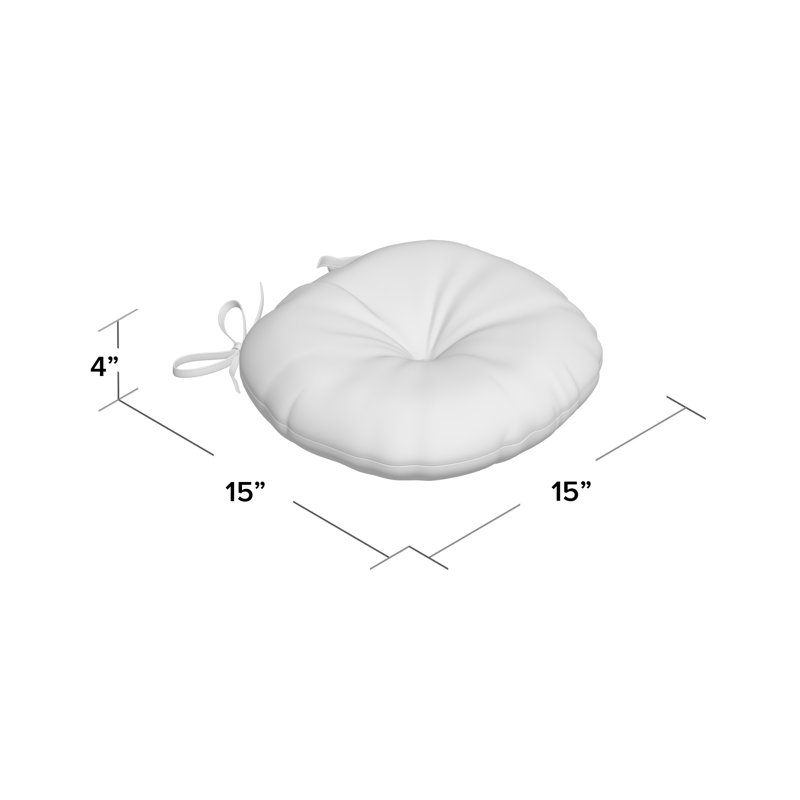 Coussin de chaise de salle à manger d'extérieur rond 15 po Ballera, 2, Rayures noires