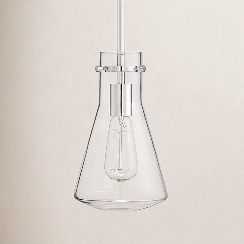 Renata 1 - Light Single Cone Pendant in Chrome, Chrome