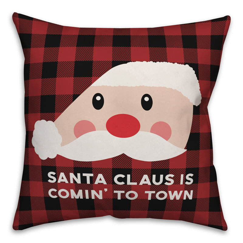  Coussin Santa, 16 po x 1 po, Housse de coussin seulement - sans coussin