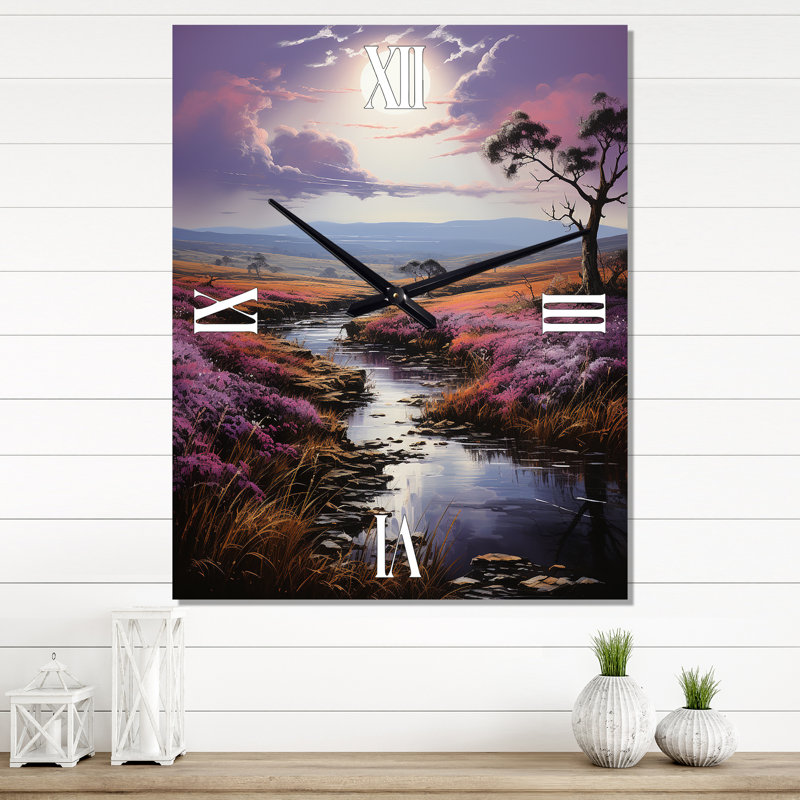 Horloge murale Angleterre, paysage dramatique de Moorsengland, H 28 po x l 12 po x P 1 po