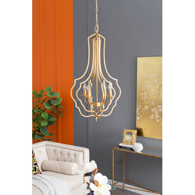 4 - Light Dimmable Geometric Chandelier