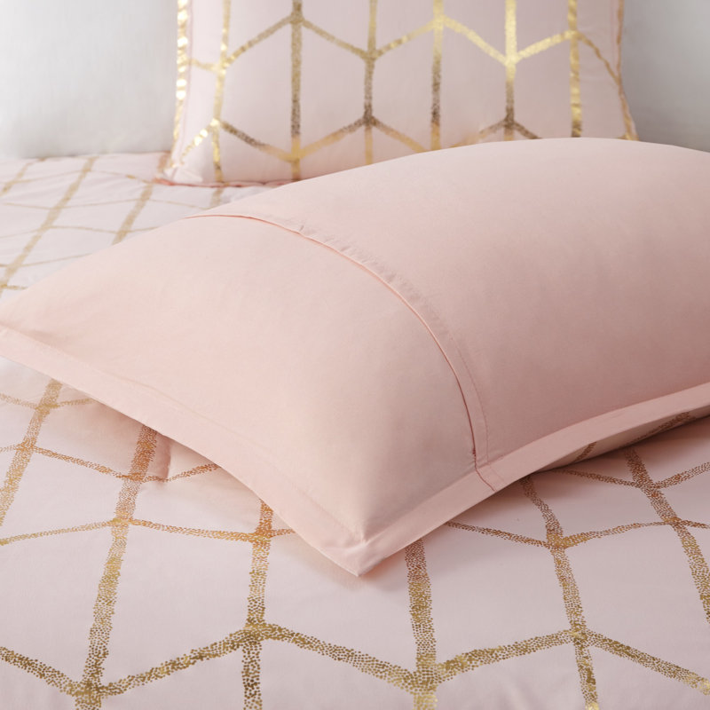Ensembles de literie Contemporary Blush, ensemble d'édredon en microfibre 5 pièces pour chambre à coucher