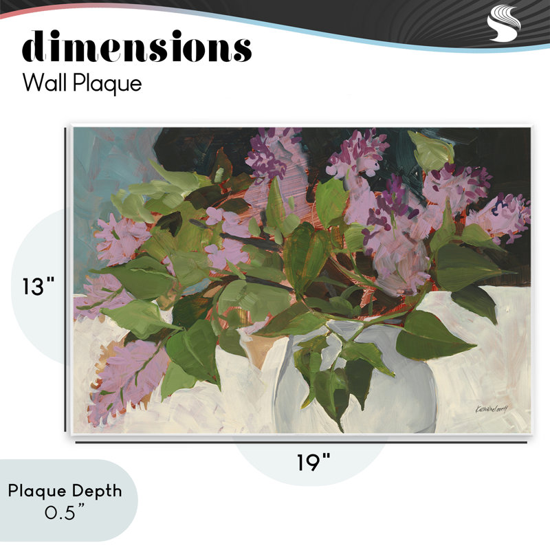 Plaque murale June Lilacs Bouquet, design par Katherine Lovell, 13" H x 19" W