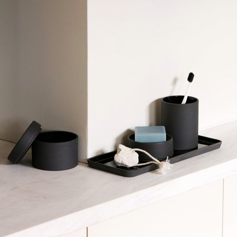 Naeisha Bathroom Tray, Black