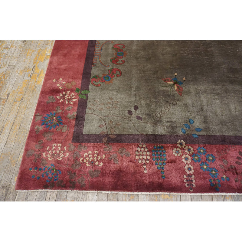 Tapis déco chinois en laine antique