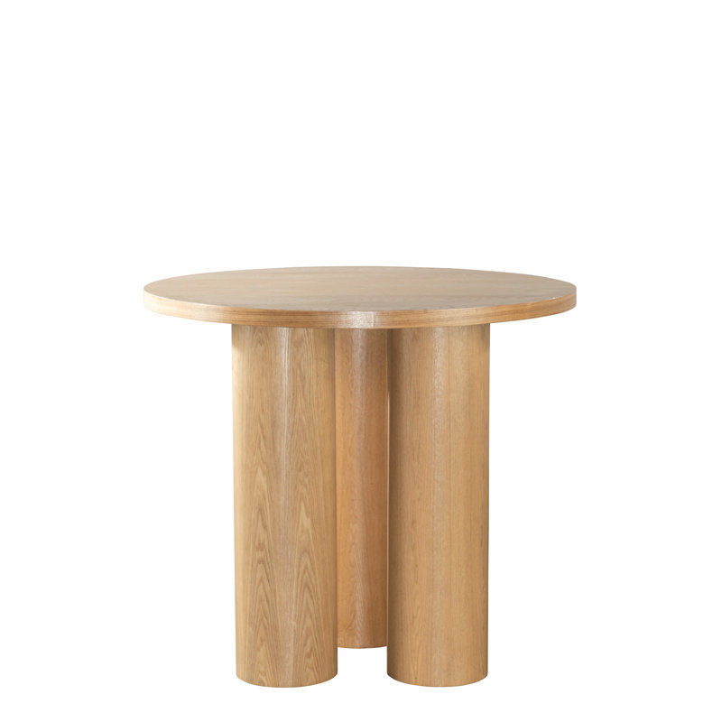 Balmain Counter Height Round Dining Table with Sculptural Column Legs – Modern Wood Dining Table  