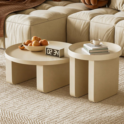 Table basse moderne simple de style crème